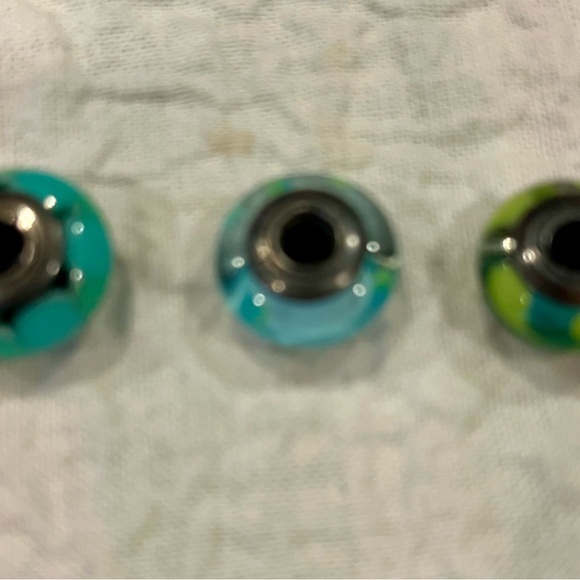 Pandora Elegant Blue and Green Bead charms for Bracelet - Picture 2 of 2